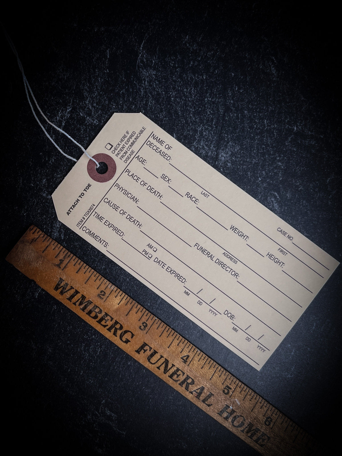 Mortuary Toe Tag