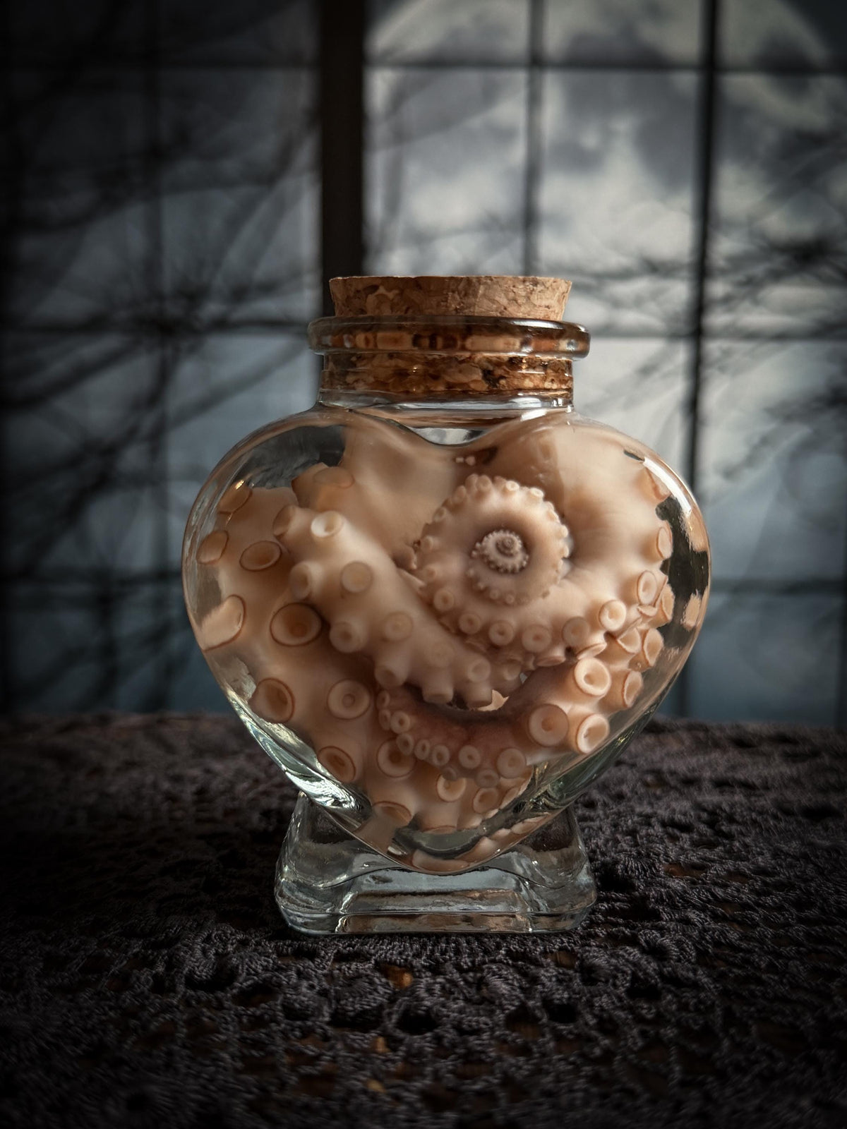Mini Octopus Tentacle Wet Specimen Heart Bottle