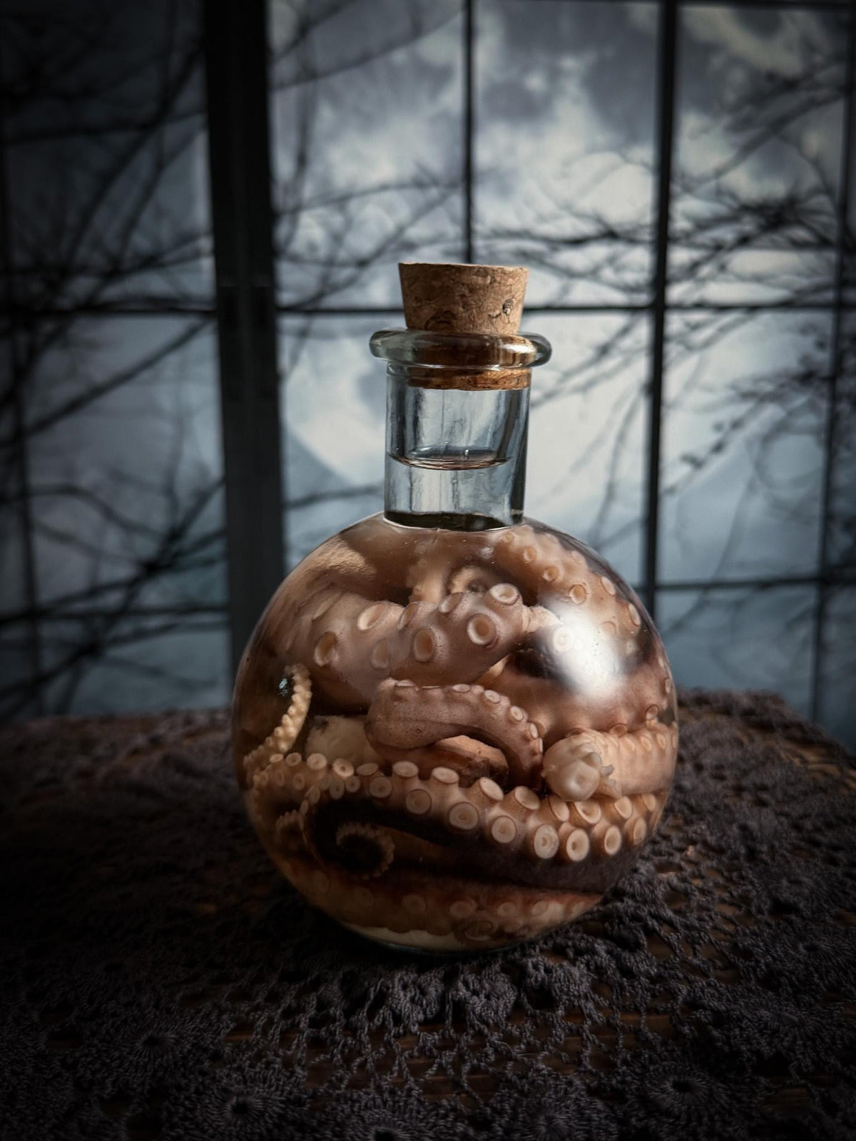 Octopus Tentacle Wet Specimen Potion Bottle