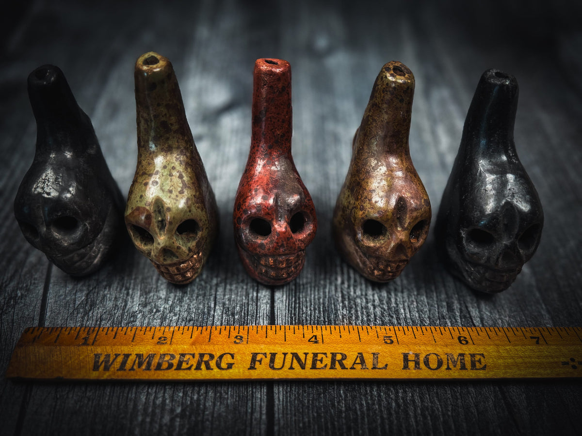 Handmade Clay Mini Aztec Death Whistle