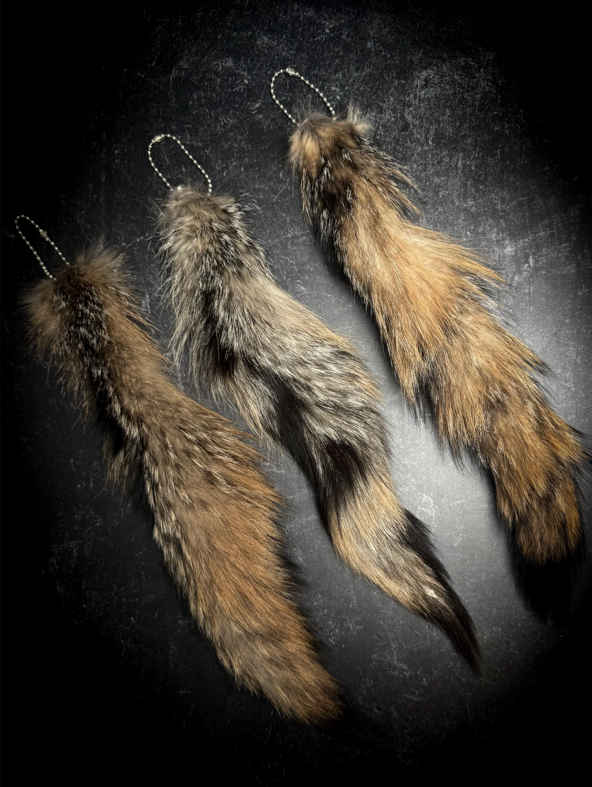 Authentic Fur Grey Fox Tail