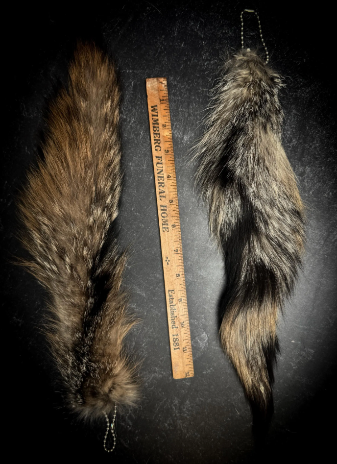 Authentic Fur Grey Fox Tail