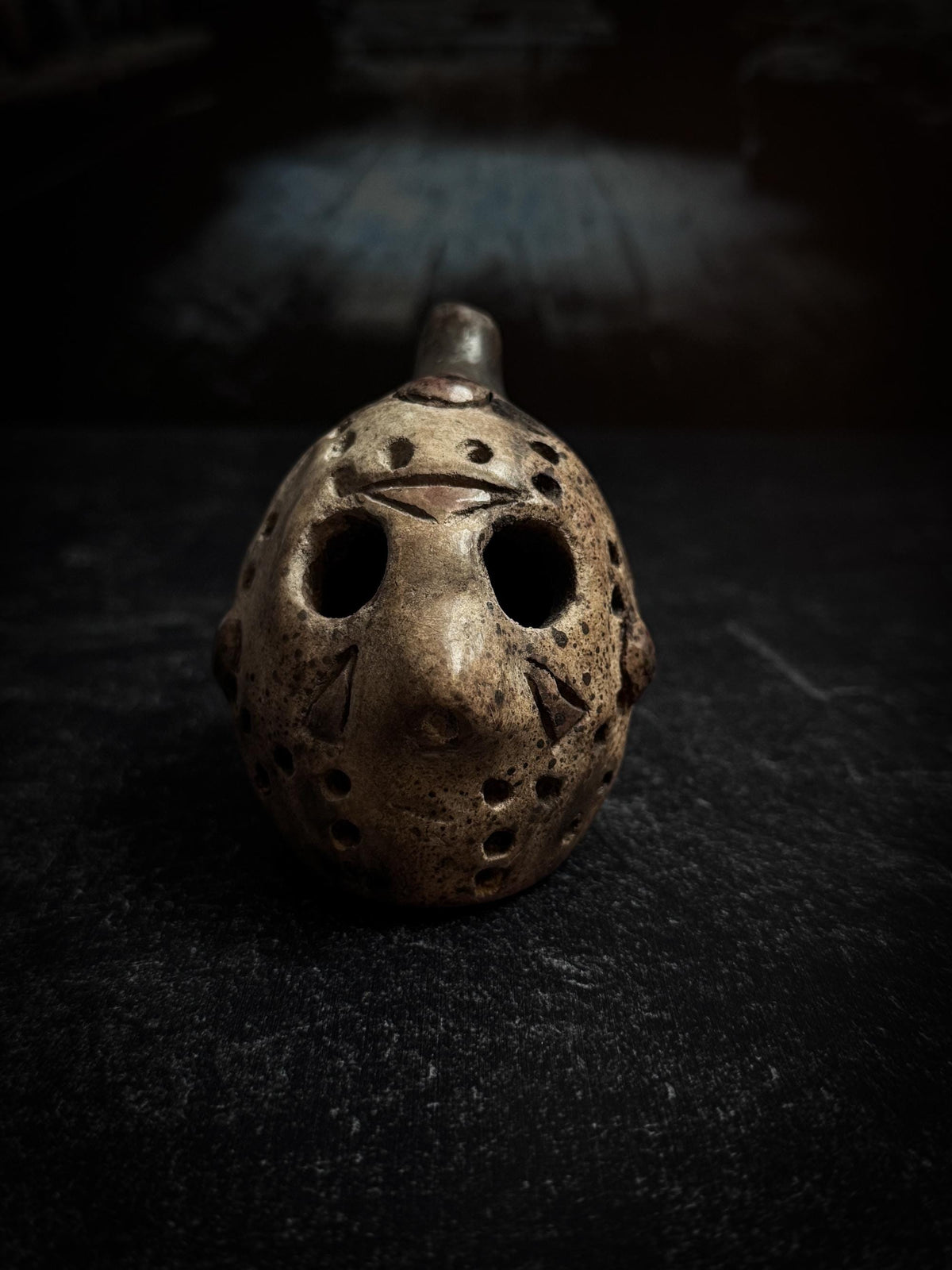 Handmade Clay Jason Aztec Death Whistle