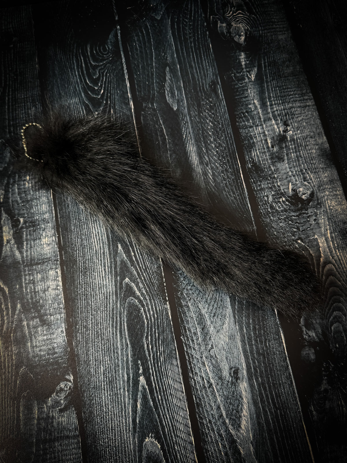 Authentic Fur Black Dyed Raccoon Tail