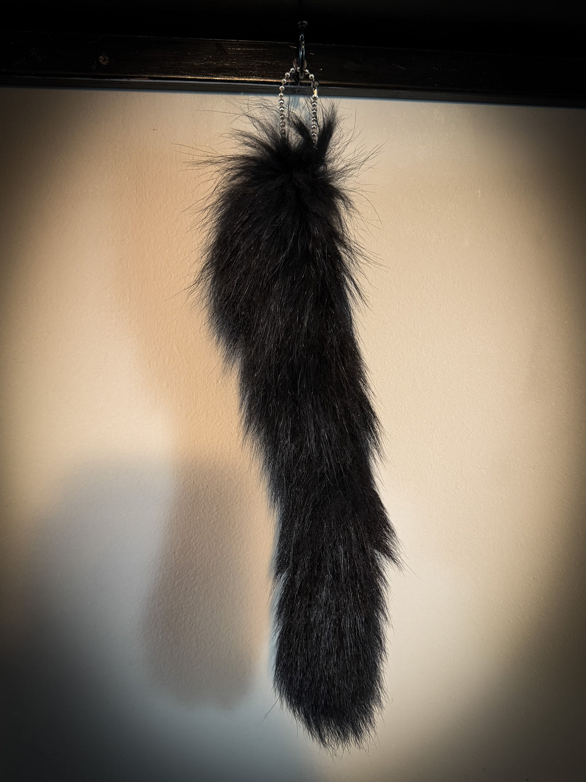 Authentic Fur Black Dyed Raccoon Tail