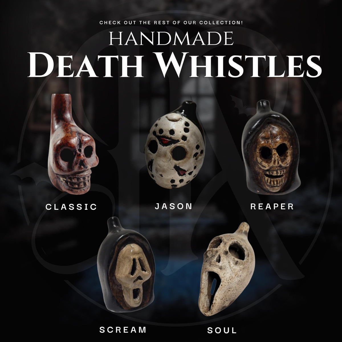 Handmade Clay Jason Aztec Death Whistle