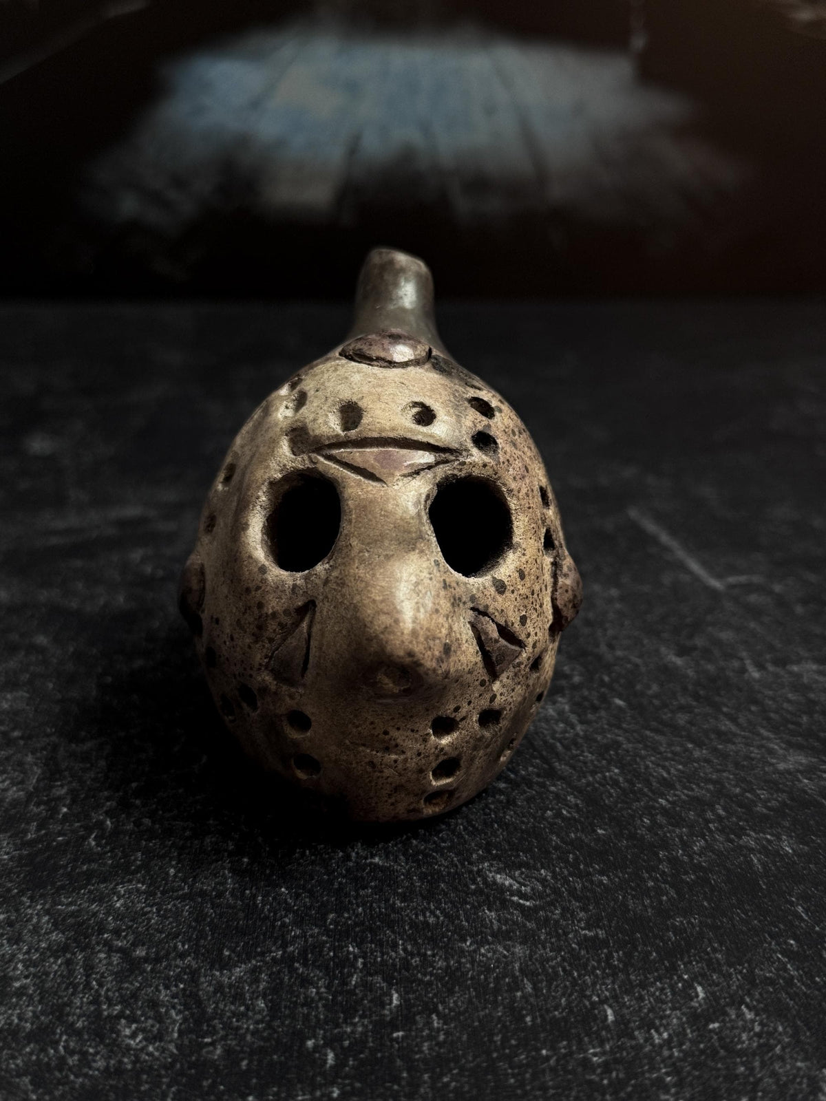 Handmade Clay Jason Aztec Death Whistle