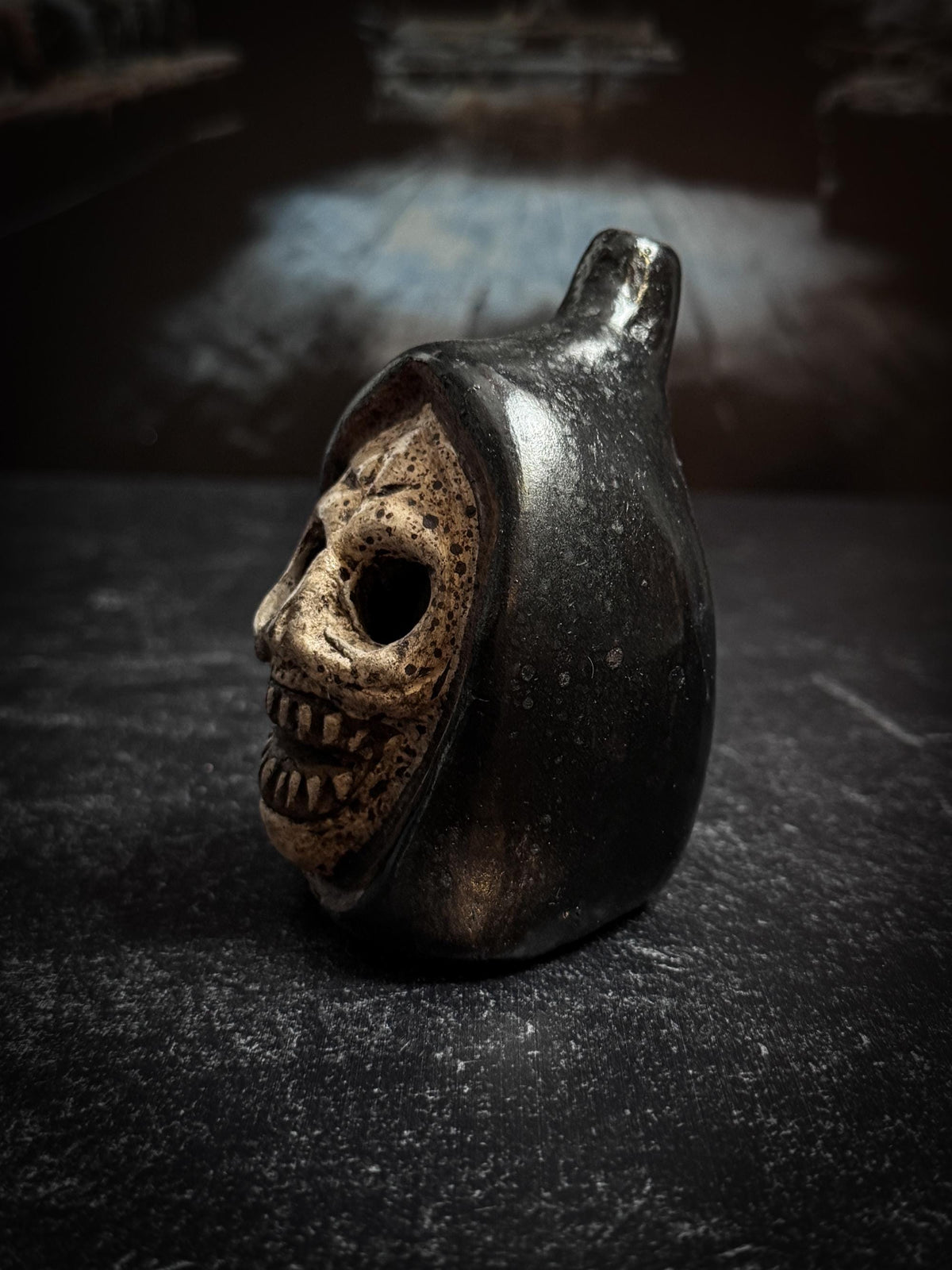 Handmade Clay Reaper Aztec Death Whistle