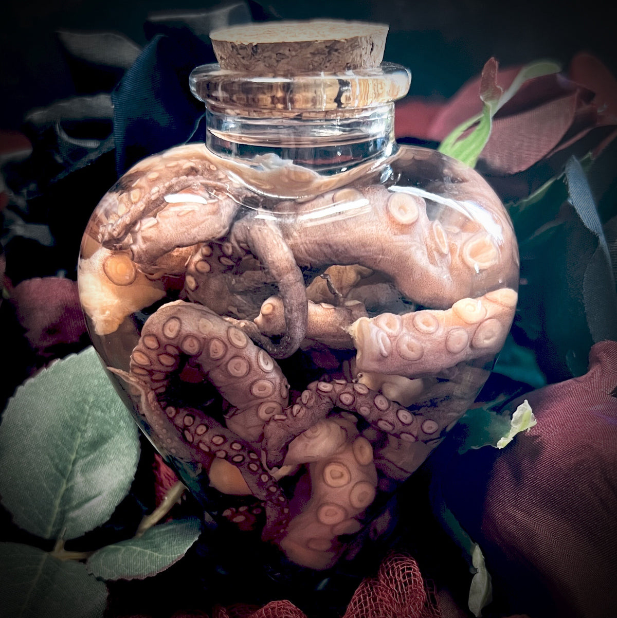 Octopus Tentacle Apothecary Heart Shaped Bottle