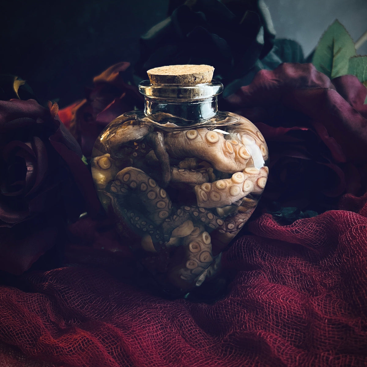 Octopus Tentacle Apothecary Heart Shaped Bottle