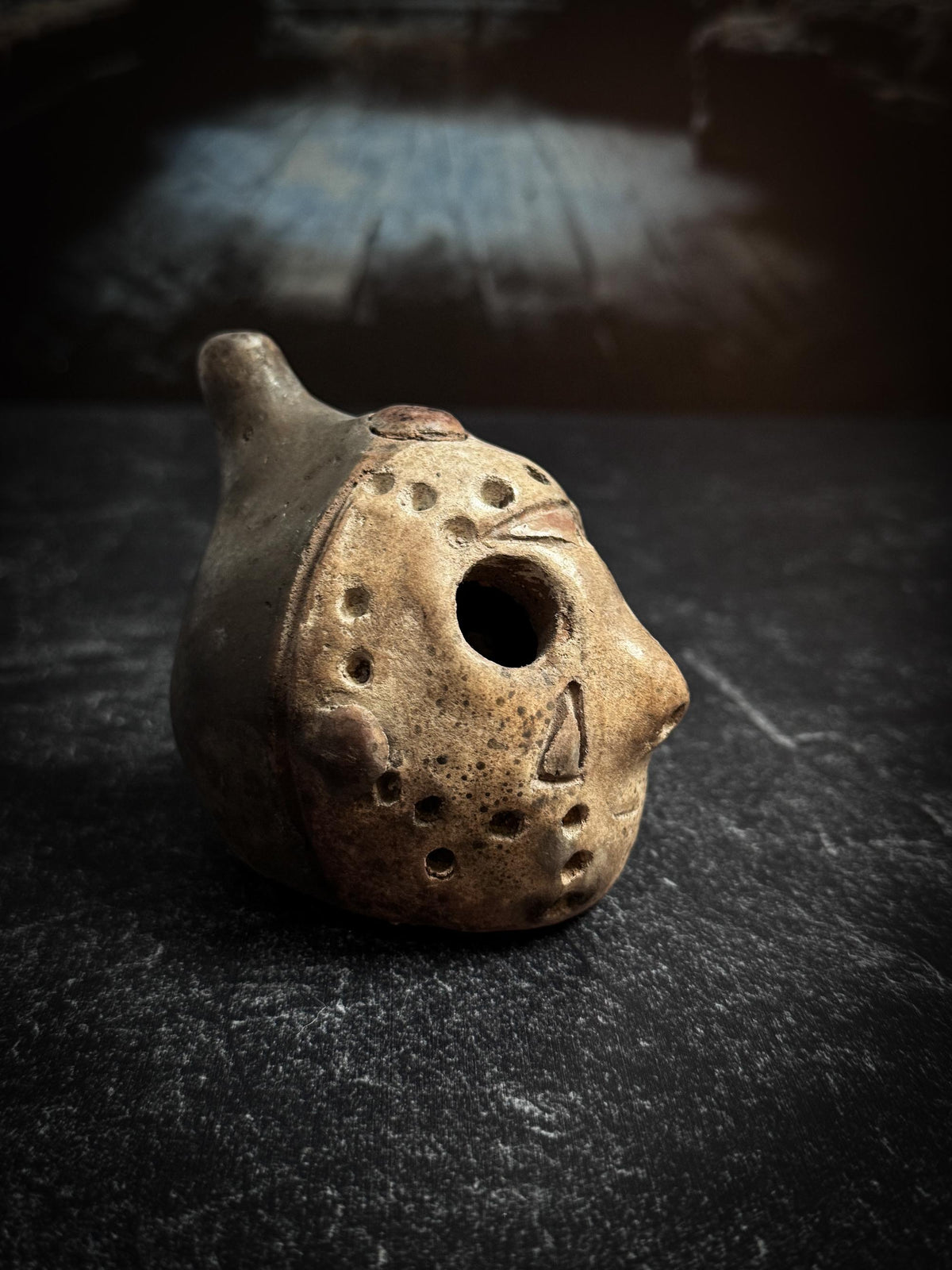 Handmade Clay Jason Aztec Death Whistle