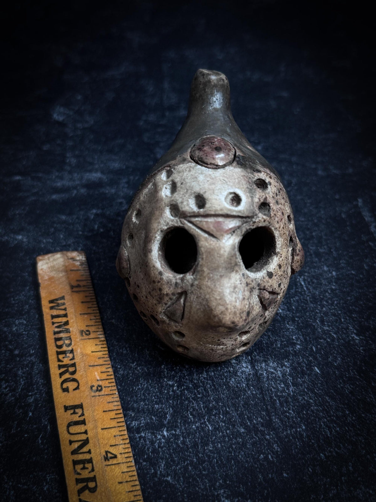 Handmade Clay Jason Aztec Death Whistle