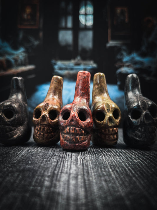 Handmade Clay Mini Aztec Death Whistle
