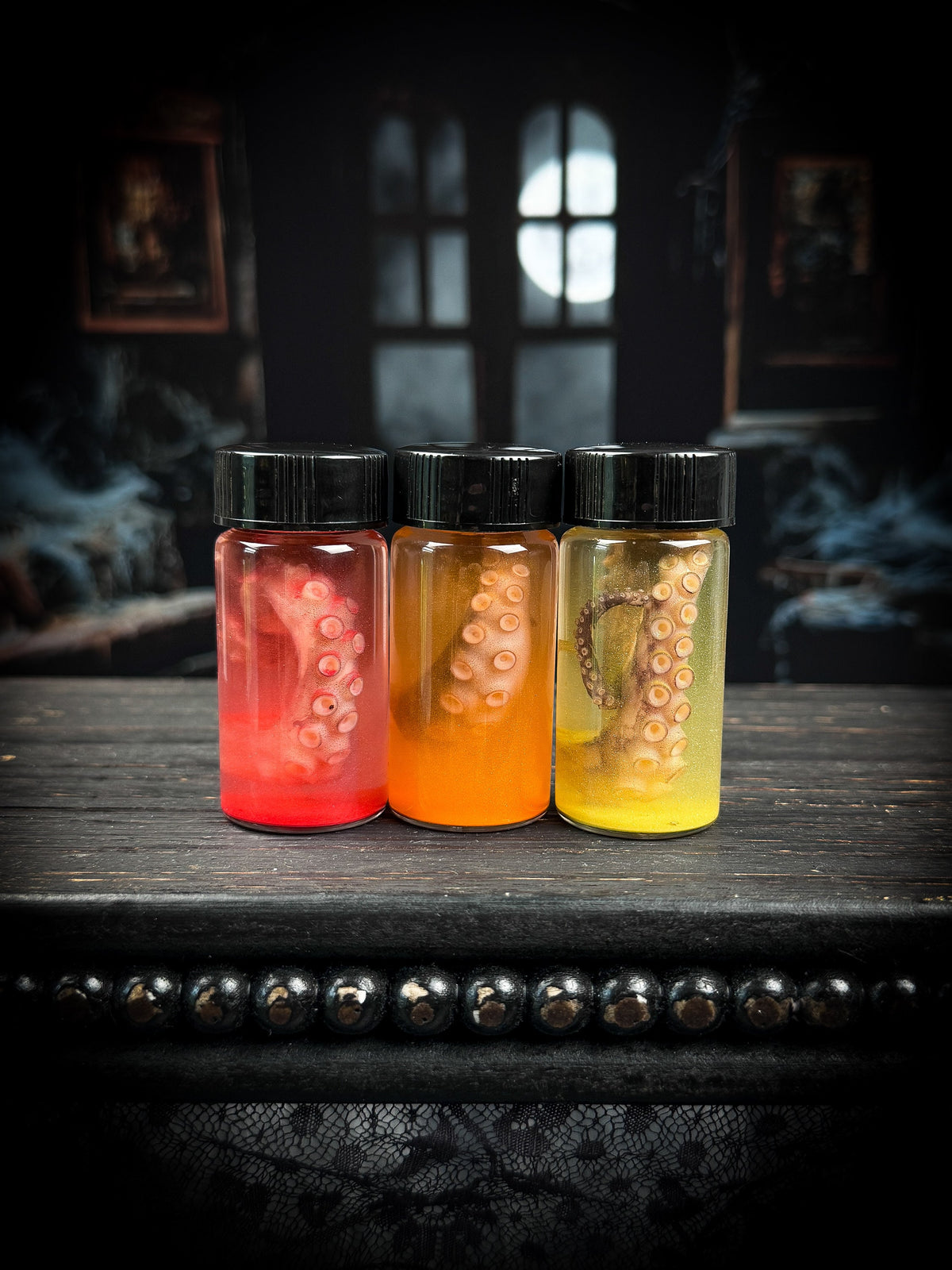 Octopus Tentacle Wet Specimen Vial Rainbow Colored Oddity