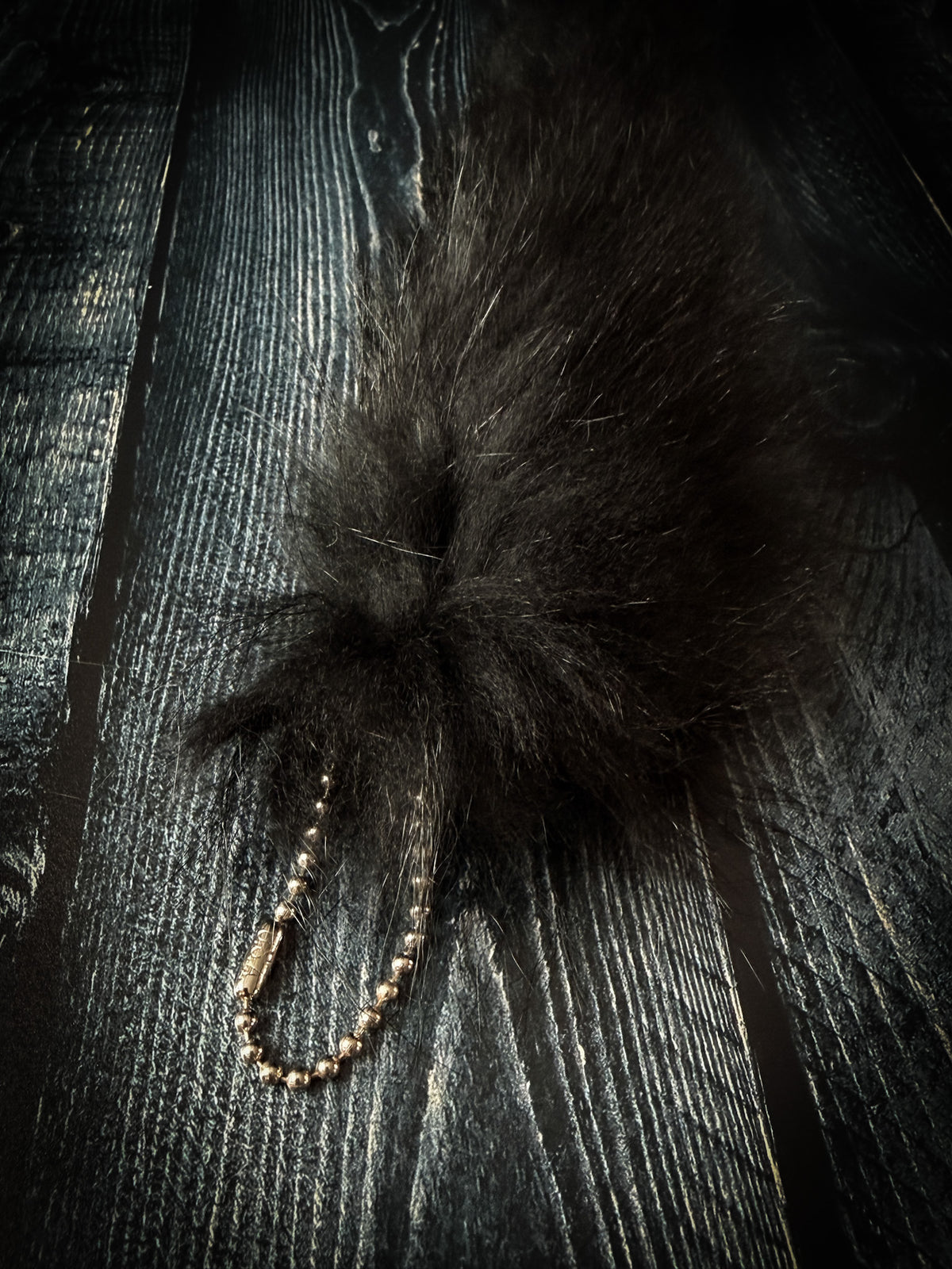 Authentic Fur Black Dyed Raccoon Tail