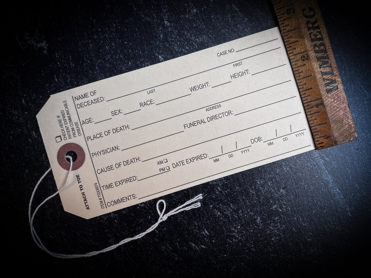 Mortuary Toe Tag
