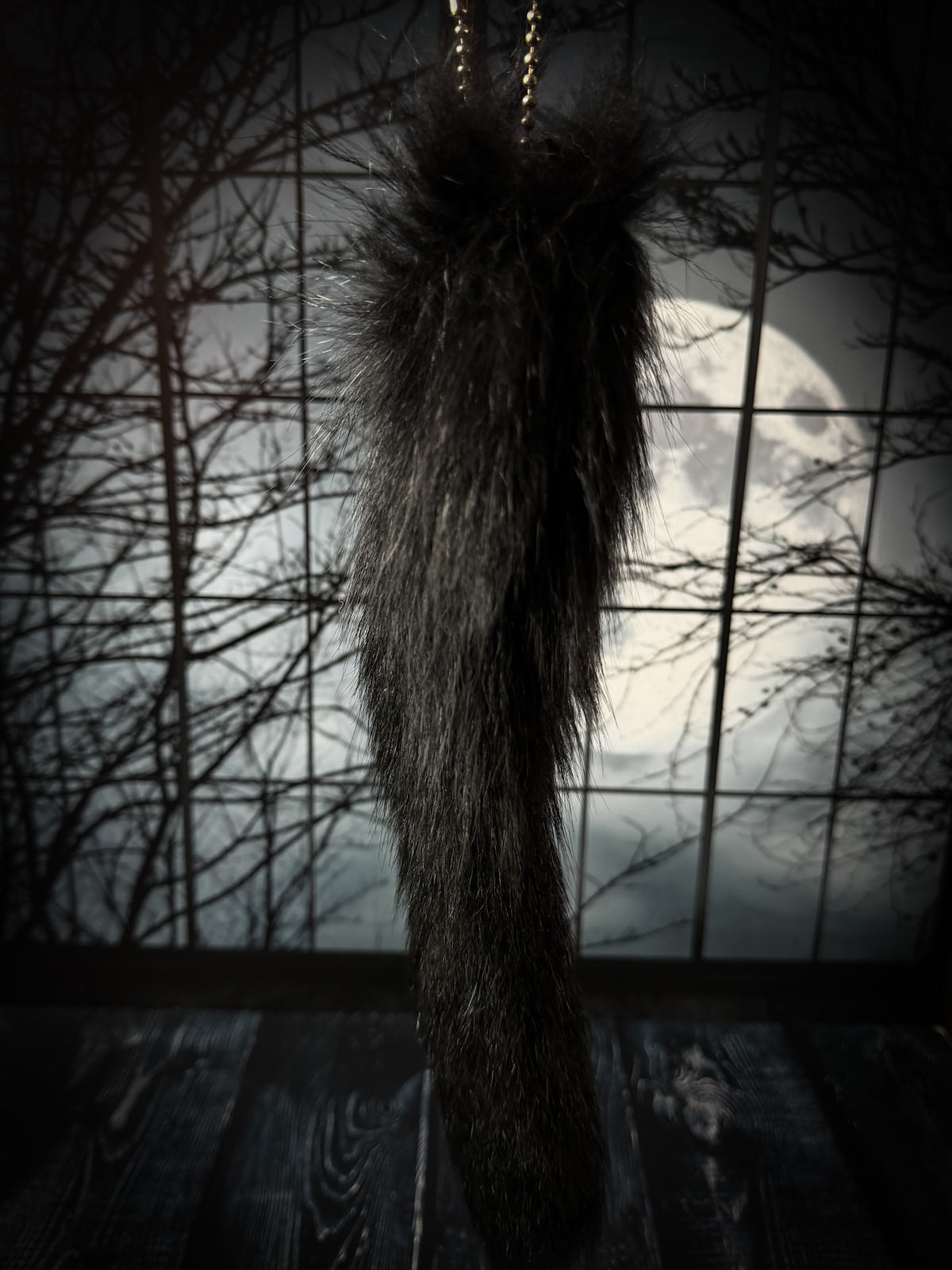 Authentic Fur Black Dyed Raccoon Tail