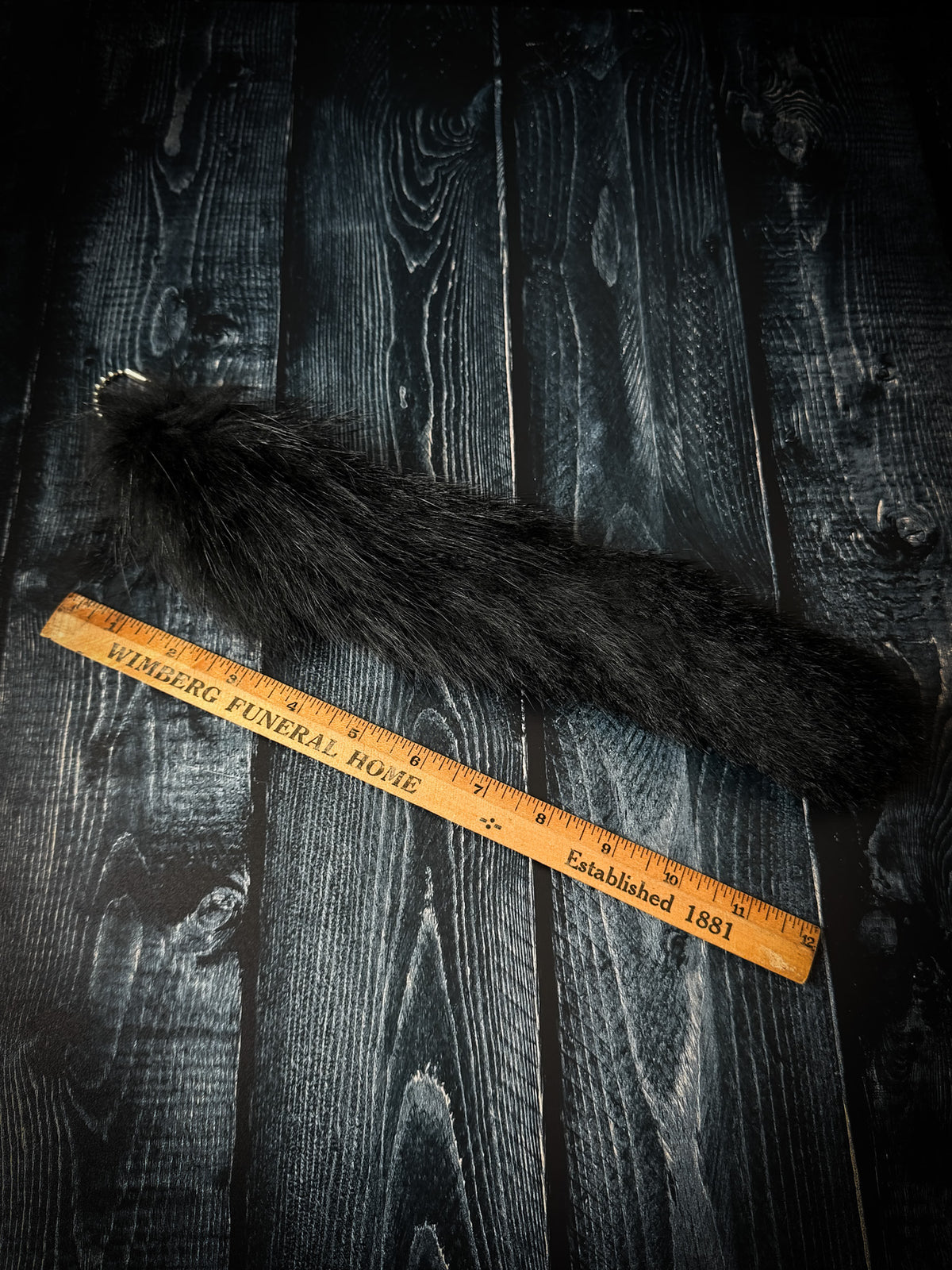Authentic Fur Black Dyed Raccoon Tail