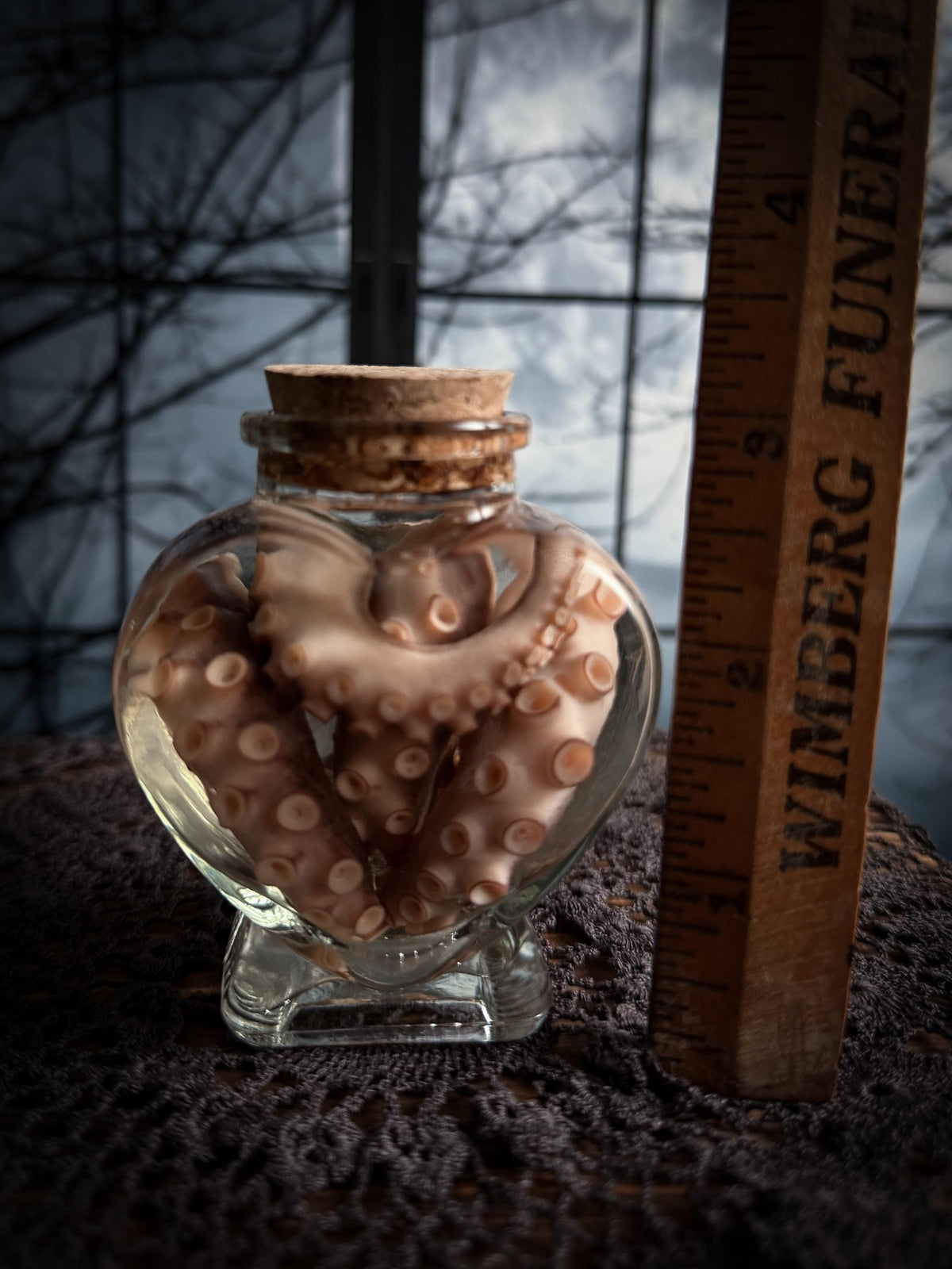 Mini Octopus Tentacle Wet Specimen Heart Bottle