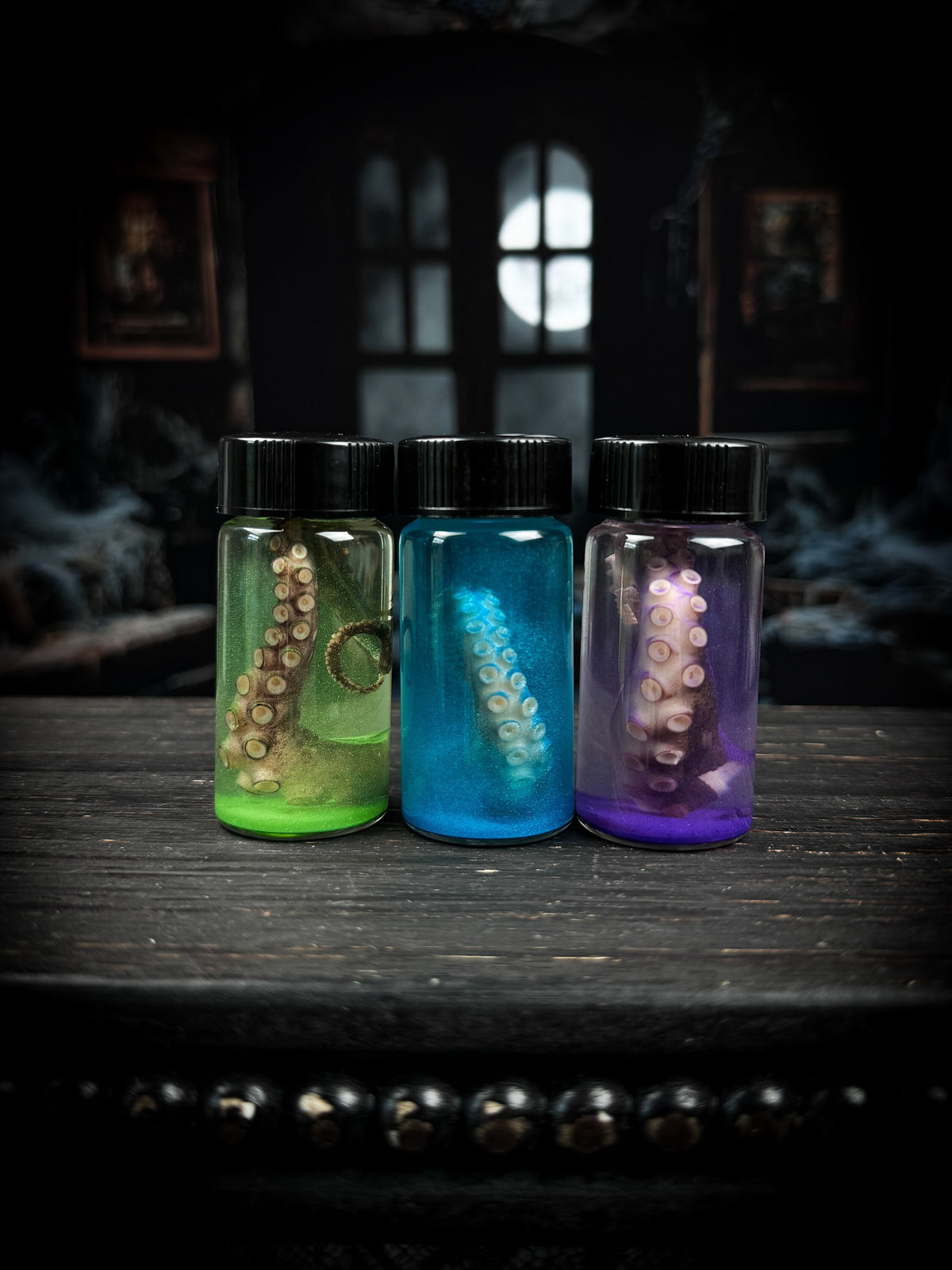 Octopus Tentacle Wet Specimen Vial Rainbow Colored Oddity