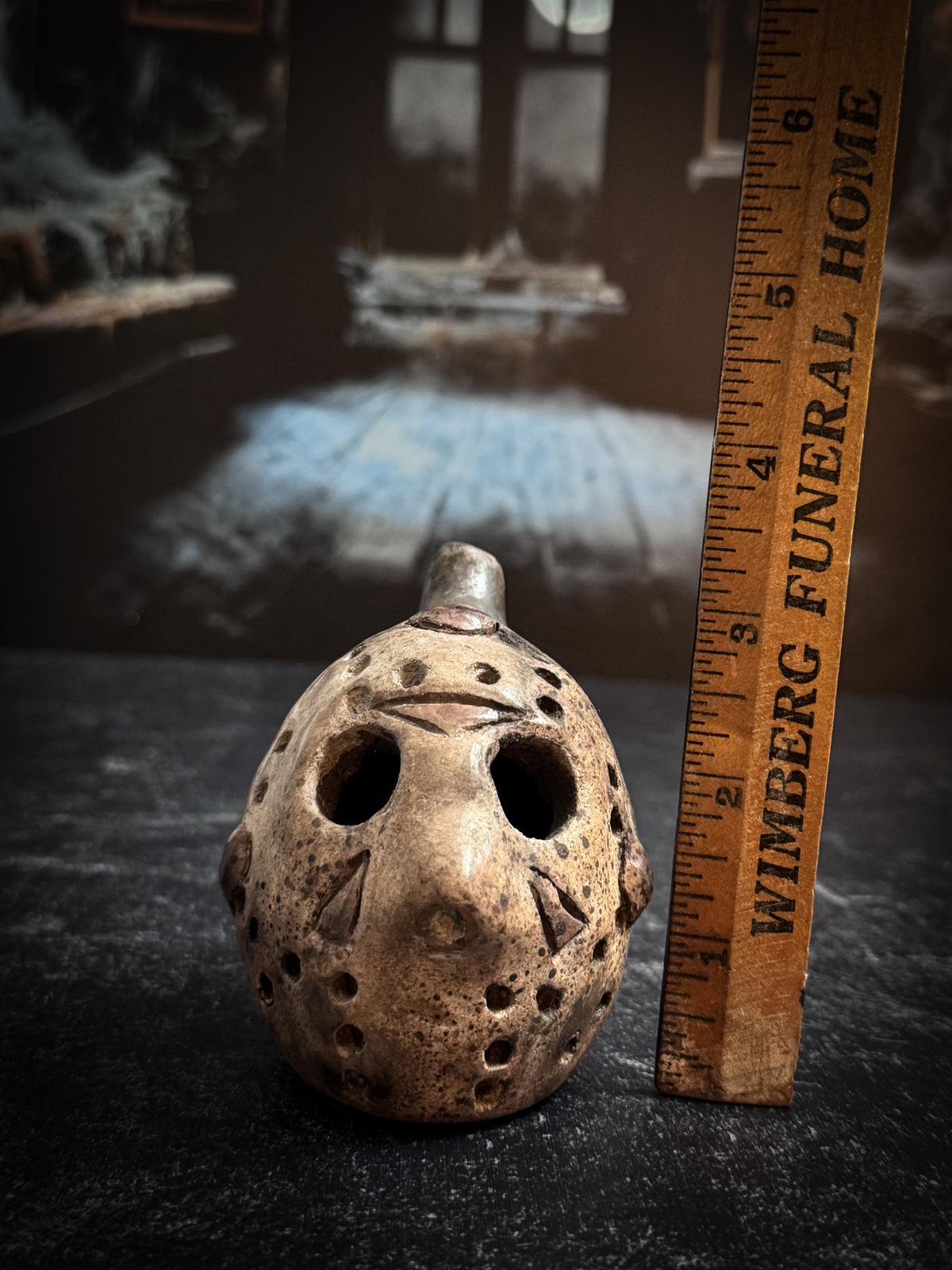 Handmade Clay Jason Aztec Death Whistle