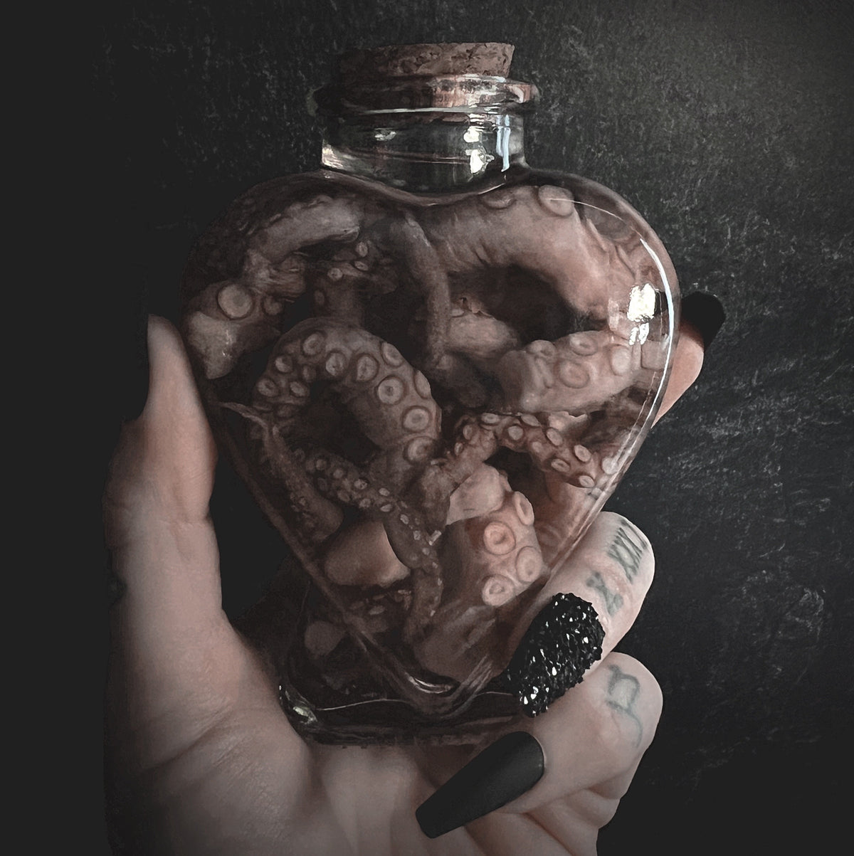 Octopus Tentacle Apothecary Heart Shaped Bottle
